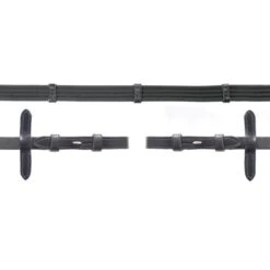 Schockemöhle Zügel GurtmaterialStops Roy/Oak/Cream/Sil WB -Pferdebedarf Verkauf 1103 00020 gurtzuegel zaumhaken black silver.d7ccf0