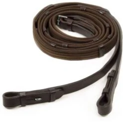 Schockemöhle Zügel GurtmaterialStops Roy/Oak/Cream/Sil WB -Pferdebedarf Verkauf 1103 00020 webreins darkbrownsilver.3ae9e2