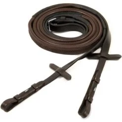 Schockemöhle Zügel Gummi Schwarz/Silber -Pferdebedarf Verkauf 1103 00021 rubberreins darkbrownsilver.adc1d2