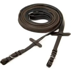 Schockemöhle Zügel Neo Line Gummi Schwarz/Silber -Pferdebedarf Verkauf 1103 00040 neorubberreins brownsilver.520197