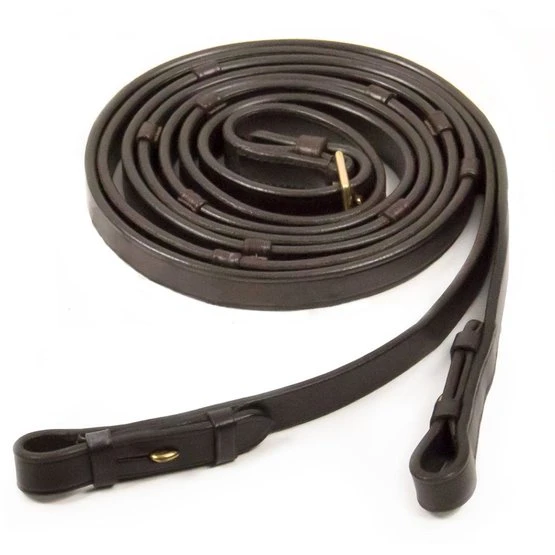 Schockemöhle Zügel Glatt Leder Mit Stops Dunkelbraun/Silber 4 Schockemöhle Zügel Glatt Leder Mit Stops Dunkelbraun/Silber - Image 2