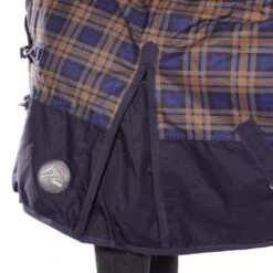 HKM High Neck Decke Providence Karo 1200D 300g Wattefüllung Navy/Braun Kariert -Pferdebedarf Verkauf agradi 44870899 4.cb0e12