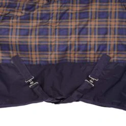 HKM High Neck Decke Providence Karo 1200D 300g Wattefüllung Navy/Braun Kariert -Pferdebedarf Verkauf agradi 44870899 5.c39287