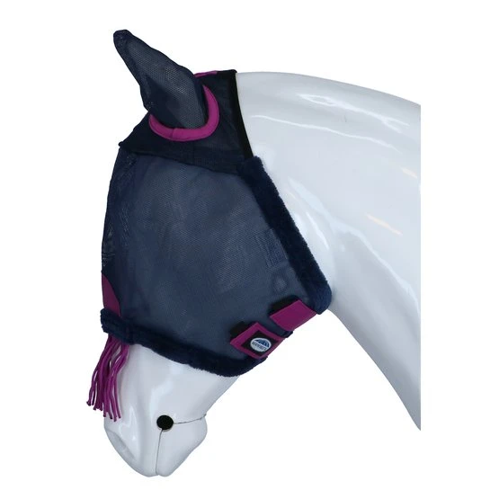 Weatherbeeta Fliegenmaske Comfitec Deluxe Durable Mesh Mit Ohren Und Fransen Navy/Lila 5 Weatherbeeta Fliegenmaske Comfitec Deluxe Durable Mesh Mit Ohren Und Fransen Navy/Lila - Image 3