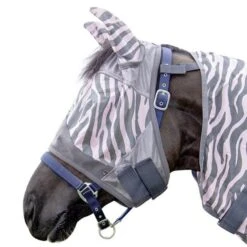 HKM Fliegenmaske Zebra Rose Rosa/Grau -Pferdebedarf Verkauf agradi 44986170 4.5e64c0