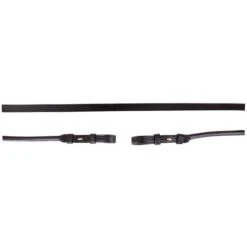 BR Leder-zügel Ohne Martingalschieber Schwarz/Silber