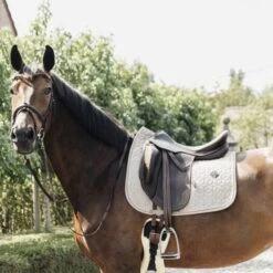 Kentucky Horsewear Kentucky Schabracke Pied-de-Poule Dressur Braun Warmblut -Pferdebedarf Verkauf kentucky zadeldekje pied de poule dressuur beige.b5cde6 1