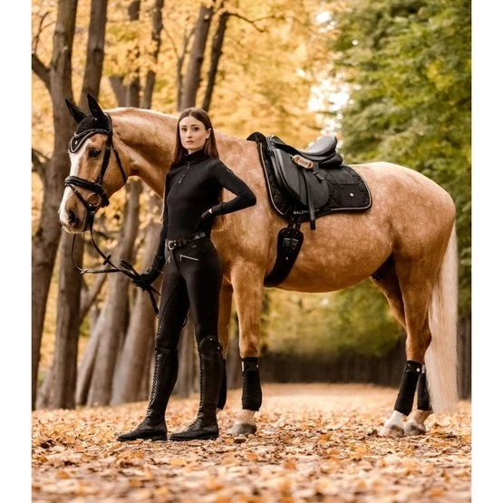 Waldhausen Schabracke Modern Dressur Schwarz/Roségold Warmblut 4 Waldhausen Schabracke Modern Dressur Schwarz/Roségold Warmblut - Image 2