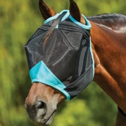 Weatherbeeta Fliegenmaske Comfitec Deluxe Fine Mesh Navy/Türkis -Pferdebedarf Verkauf wb 1006938000 blackturquoise wb fly mask image hero null.60e7bb
