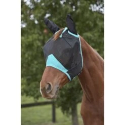Weatherbeeta Fliegenmaske Comfitec Deluxe Fine Mesh Mit Ohren Navy/Türkis -Pferdebedarf Verkauf wb 1006939000 blackturquoise wb cft fine mesh mask ears image hero null.419572