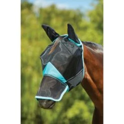 Weatherbeeta Fliegenmaske Comfitec Deluxe Fine Mesh Mit Ohren Und Nase Navy/Türkis -Pferdebedarf Verkauf wb 1006941000 blackturquoise wb fly mask ears nose image hero null.ad8faa 1