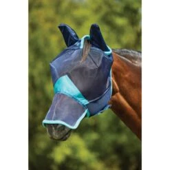 Weatherbeeta Fliegenmaske Comfitec Deluxe Fine Mesh Mit Ohren Und Nase Navy/Türkis -Pferdebedarf Verkauf wb 1006941000 navyturquoise wb fly mask ears image hero null.8f75bd 1