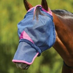Weatherbeeta Fliegenmaske Comfitec Deluxe Durable Mesh Mit Nase Navy/Lila -Pferdebedarf Verkauf wb 1009430000 navypurple wb fly mask nose image hero null.b26d4b